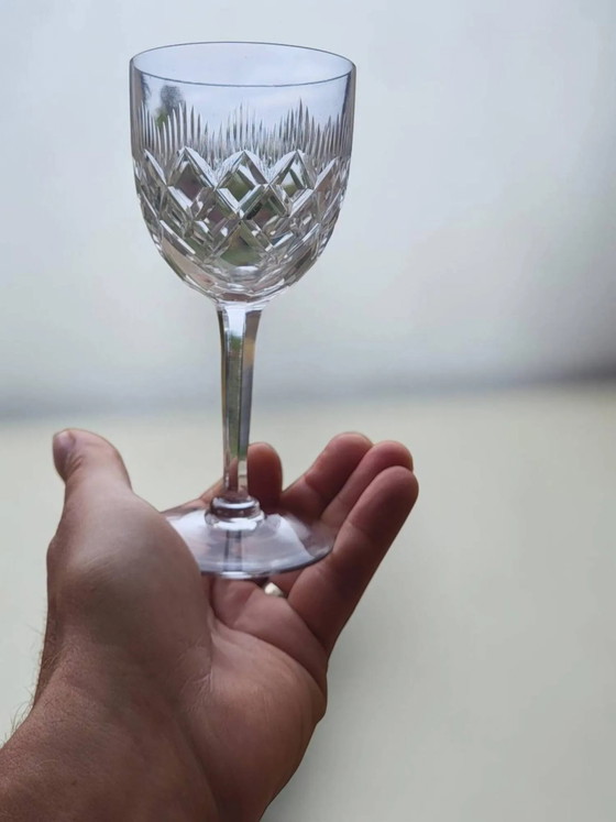 9 cut crystal wine/water glasses – Glass & Decanter, Art Deco (photo 5 of 6)