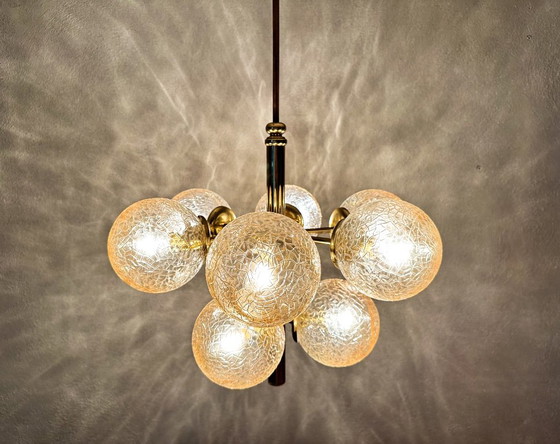 Vintage Kaiser Leuchten Sputnik – Pendant lamps, Glass, Brass (photo 9 of 14)