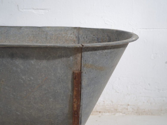 Bañera antigua de zinc galvanizado – Tina industrial europea – circa 1900 #6 – Macetas, Iron, Rustic (photo 33 of 39)