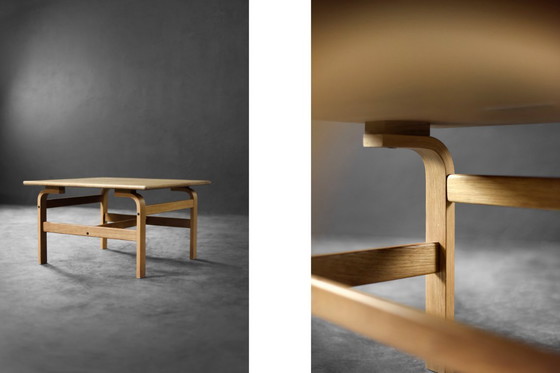 Image 1 of Vintage Mid-Century Scandinavian Modern Low Brown Oak Coffee Table by Karl-Erik Ekselius for JOC Vetlanda, 1960s