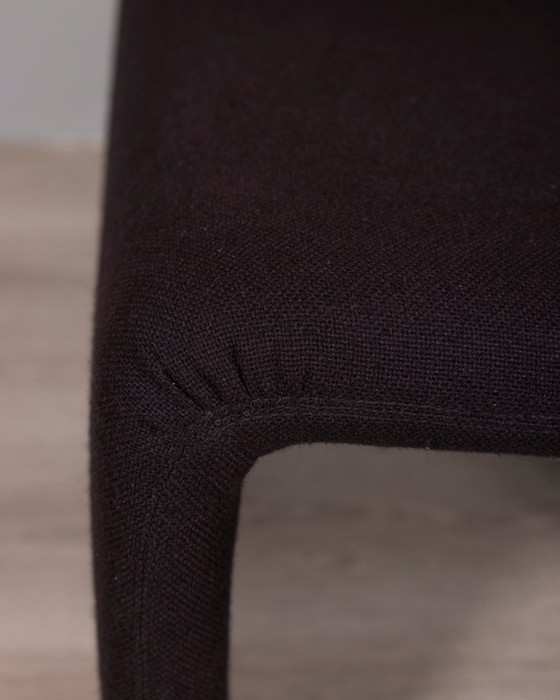 Image 1 of Set van 5 vintage fauteuils uit de jaren 80, bekleed met zwarte Italiaanse designstof.