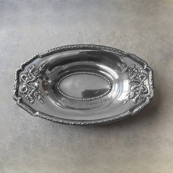 Image 1 of VASSOIO ANTICO IN ARGENTO MASSICCIO 916