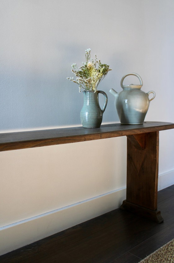 Image 1 of Banco de granja antiguo en roble macizo