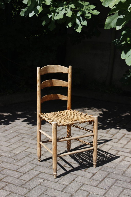 Handcrafted farm chair, primitive design, late 19th century