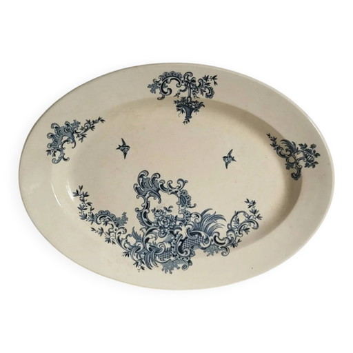 Oval dish in Boch BFK earthenware model Regent