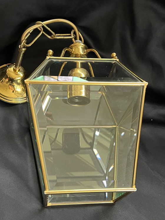Lampada a Sospensione Lanterna Vintage E.F. Frantzen Ottone Vetro Bisellato – E F Frantzen (photo 3 of 13)