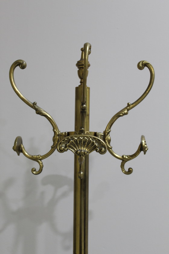 Image 1 of Porte-manteau vertical vintage, penderie - Laiton