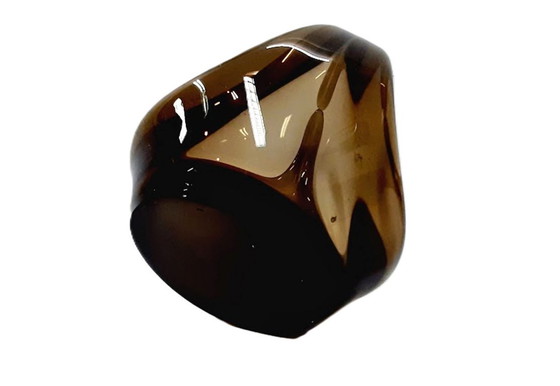 Image 1 of Ciotola per caramelle vintage, vetro fumé, a forma di cestino