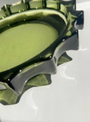 Brutalistische plaat van gerookt glas, groen, jaren 60, 70, Mid Century, Resedan, kurk, videovakken