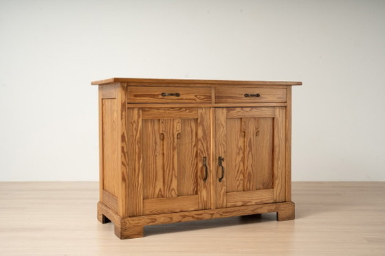 Armadio contenitore Art Nouveau in pino tedesco antico con due cassetti, circa 1910, Armadi contenitori, Legno (foto 4 di 14)