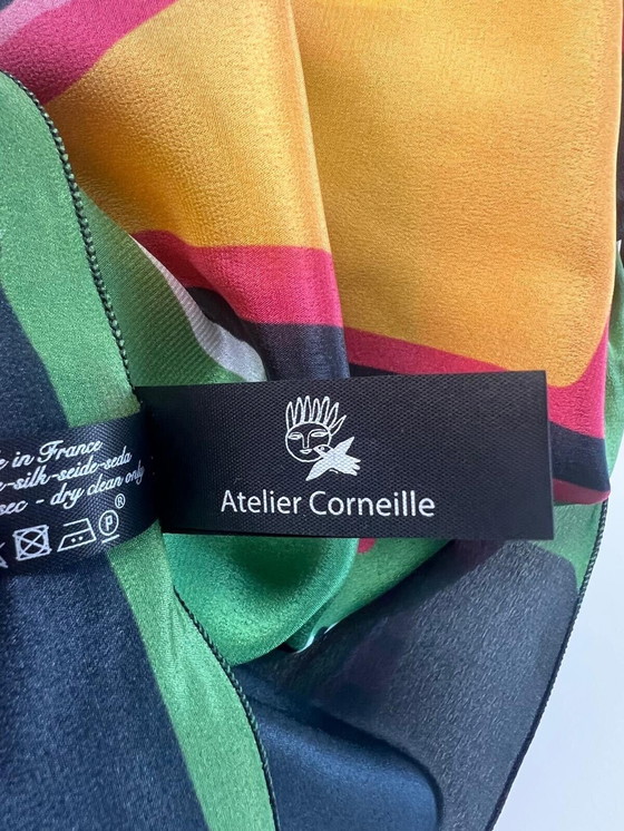 Image 1 of Guillaume Corneille Bain De Soleil Grand Carré De Soie Soieries Brochier 140x140 CM