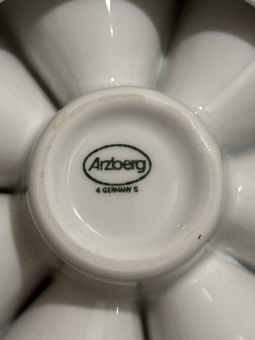 Calentador de tetera Arzberg Rechaud, portavelas de porcelana blanca