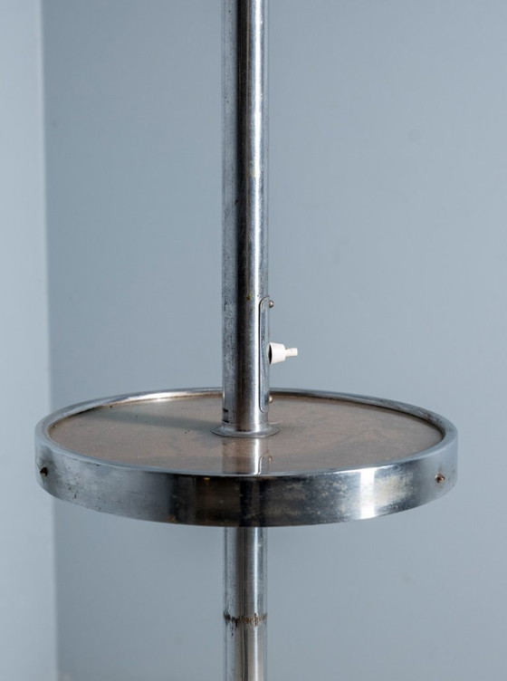 Image 1 of Bauhaus Chrome Floor Lamp, 1930s, Attributed to Slezák, Czechoslovakia