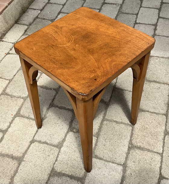 Image 1 of Paar Luterma-Hocker aus Buchenholz | Frankreich, 1950er Jahre | Mid-Century Modern
