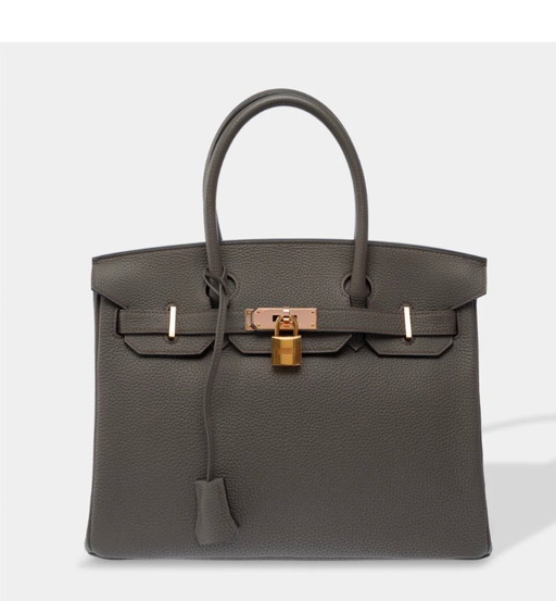 Sac HERMES Birkin 30 en Cuir Gris - 10345
