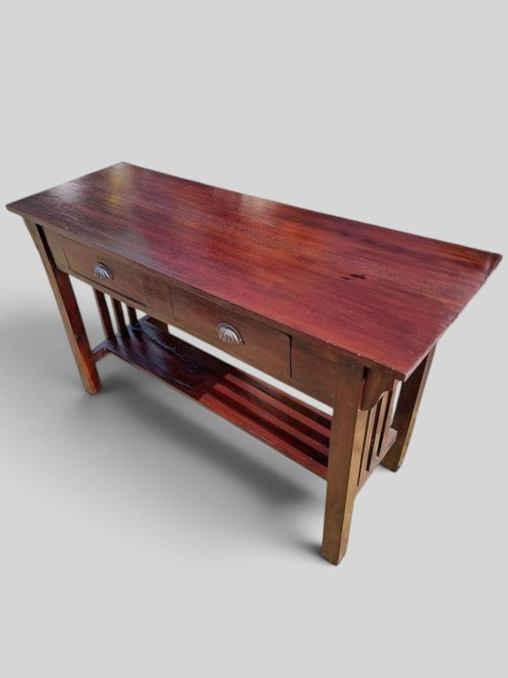 Tavolino orientale, consolle da ingresso, consolle a muro, dimensioni 120x42cm e 72cm di altezza., Console (foto 2 di 5)