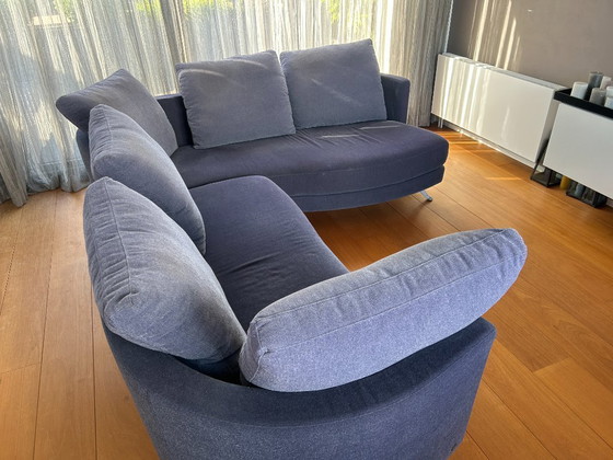 Image 1 of Canapé d'angle Rolf Benz 2500 (2007) avec pouf