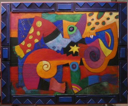 CLEMENS BRIELS - Obra maestra única "Tocado hasta la médula" (130 x 100 cm) - Firmada + Certificado