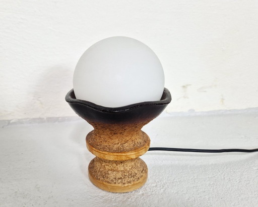 Doria Leuchten Table Lamp, Chamotte Clay