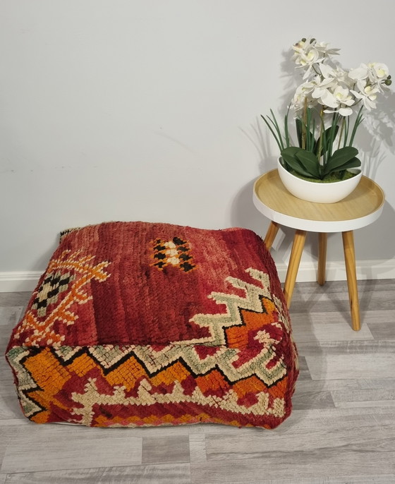 Image 1 of Vintage Pouf,Moroccan Pouf,Berber Seat Cushion