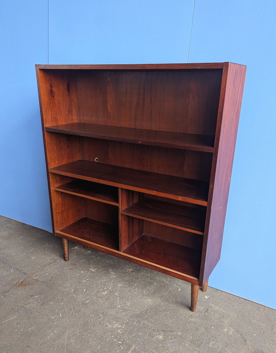 Image 1 of Vintage Danish wall cabinet/ glass sliding doors