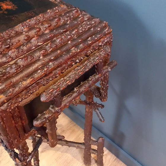 Image 1 of Antique Japanese Faux Bois sewing table