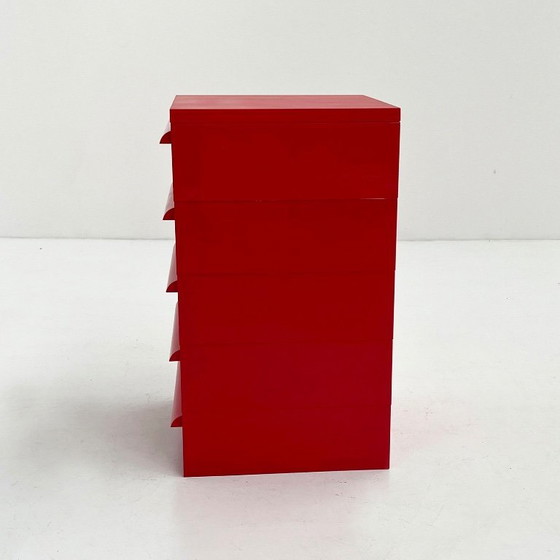 Image 1 of Cassettiera rossa a 5 cassetti modello 4601 di Simon Fussell per Kartell, anni &#39;70