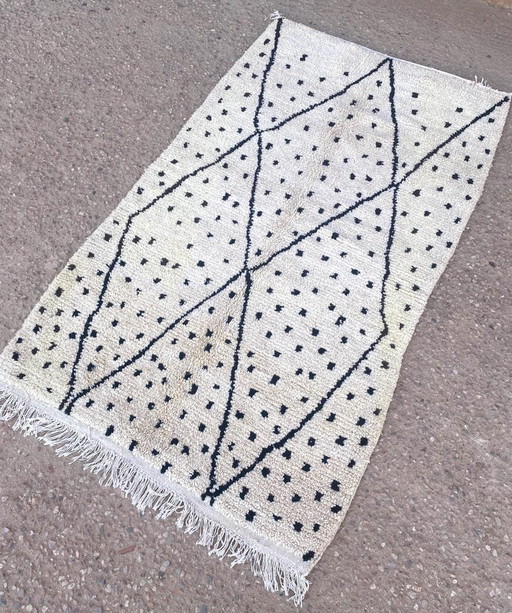 Tapis Beni Ouraine Fait Main Artisanale Traditionnelle Taille 3/4 M – Alessi, vloerkleden en tapijten, Wool (photo 2 of 7)