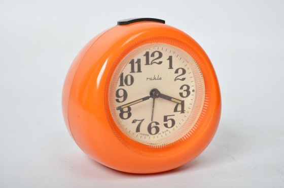 Image 1 of Oranje 'Ruhla' druppelwekker uit de jaren 70 / Space Age, Vintage / Duitsland DDR