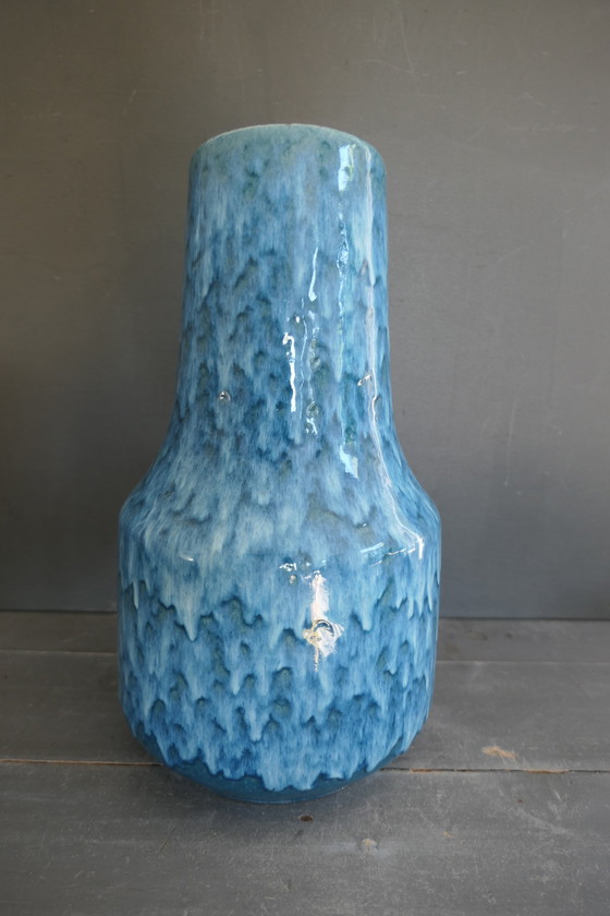 Image 1 of Vintage Scheurich 408 40 Vase W. Germany Turquoise