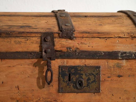 Malle de voyage ancienne en pin – Europe Centrale, vers 1900 – Armoires de rangement, Iron, Rustic (photo 36 of 40)