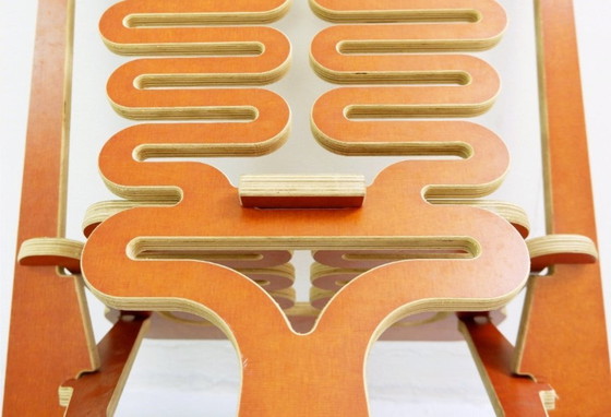 Image 1 of Prototyp des „Lumbarest“- oder „Puzzle“-Stuhls aus zugeschnittenem Sperrholz, von Gregg Fleishman