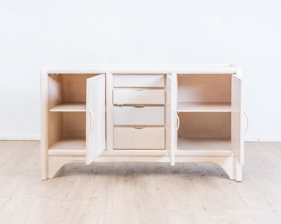 Image 1 of Mid-Century Sideboard Pencil Reed / Reed Rods, Coastal Design 80s.
