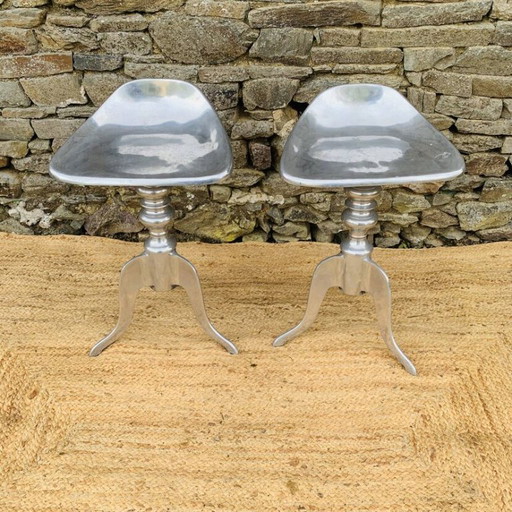 Pair of aluminum stools