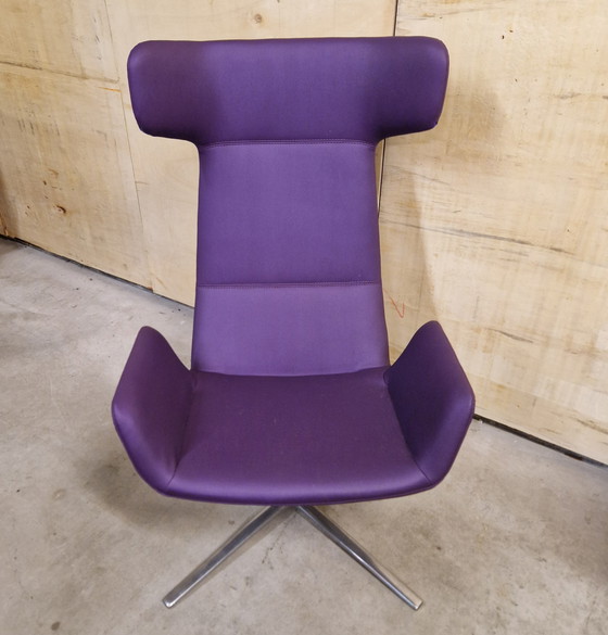 Image 1 of Poltrona girevole Flexi Lounge Purple Poltrona di design in stile anni '70