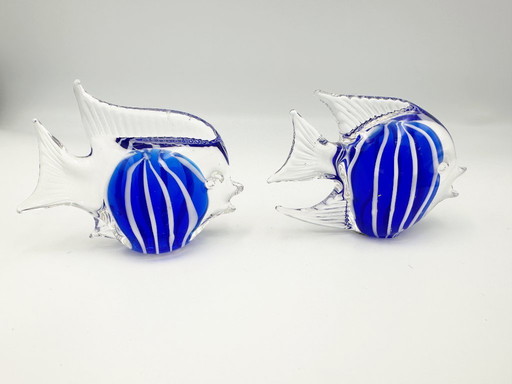 Juego de 3 peces de vidrio soplado a mano