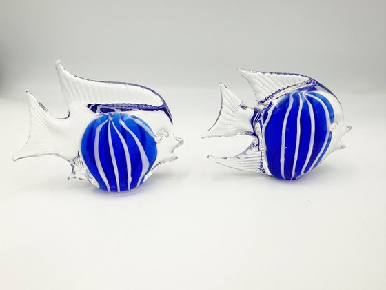 Image 1 of Juego de 3 peces de vidrio soplado a mano