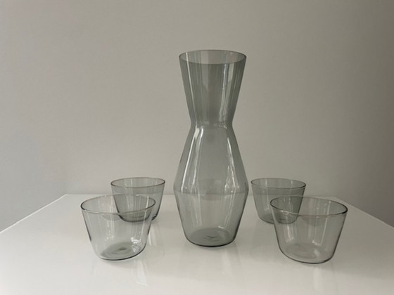 Image 1 of Deens design karaf met 4 glazen rookglas