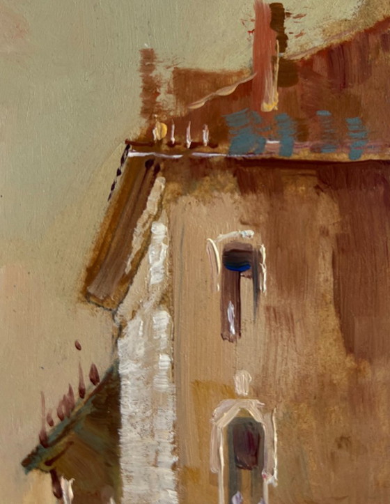 Image 1 of Original Oil Painting Evening City Landscape Venice sunset