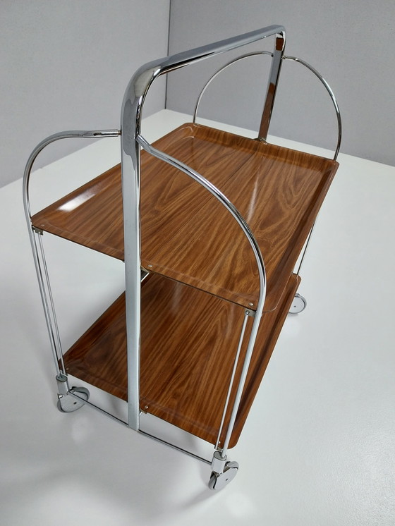 Image 1 of Vintage Opvouwbaar Serveerwagen van Bremshey & Co, Jaren 70