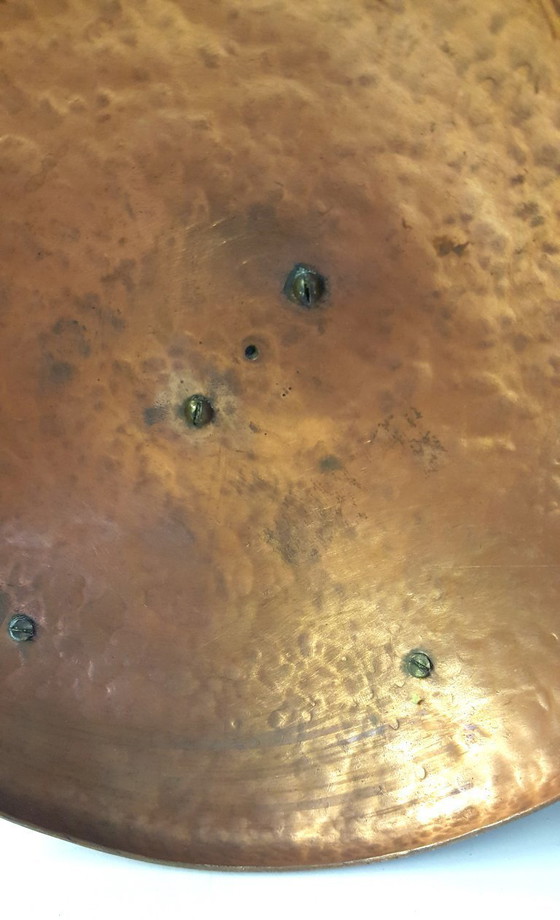 Image 1 of Red copper candlestick, unique, wrought iron, 1940-1944