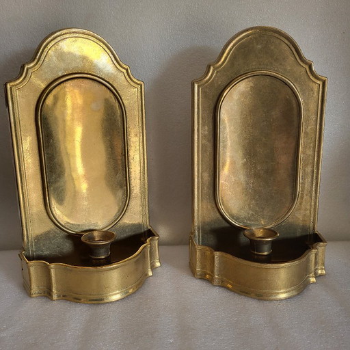 Paire d'appliques murales porte-bougie, Berendsohn Hambourg, vintage années 70-80