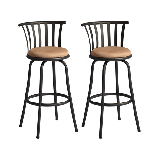 2x Urban Meuble Bruine Barkrukken Bistro Stijl Met Voetsteunen, 2 Mogelijke Zithoogtes 62/73 cm Pistil 24/29 Inch