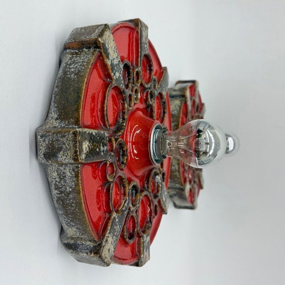 Image 1 of Pareja de apliques de cerámica Hustadt Leuchten , años 70
