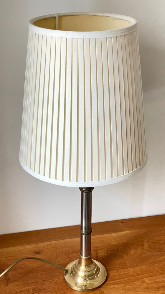 Image 1 of Stahl- und Messinglampe aus den 1970er Jahren