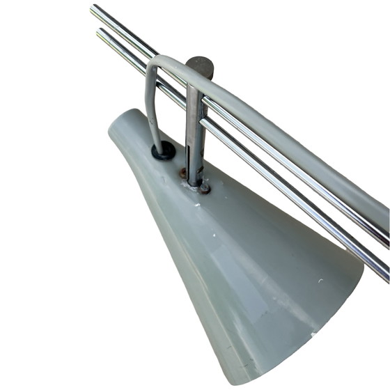 Image 1 of Graue Schreibtischlampe, entworfen von J. Hurka, Lidokov, Tschechoslowakei, 1960er Jahre