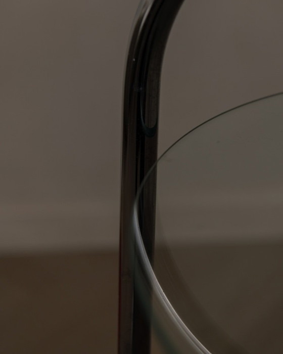 Image 1 of Tavolino vintage IKEA RY di Tord Björklund – Cromo e vetro – Design scandinavo postmoderno