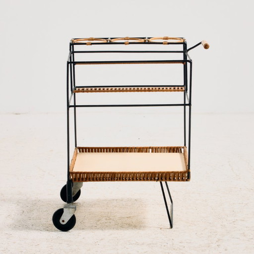 MK11315 Metalen trolley met details van bamboe en riet. – serveerwagens, Bamboo (photo 2 of 10)