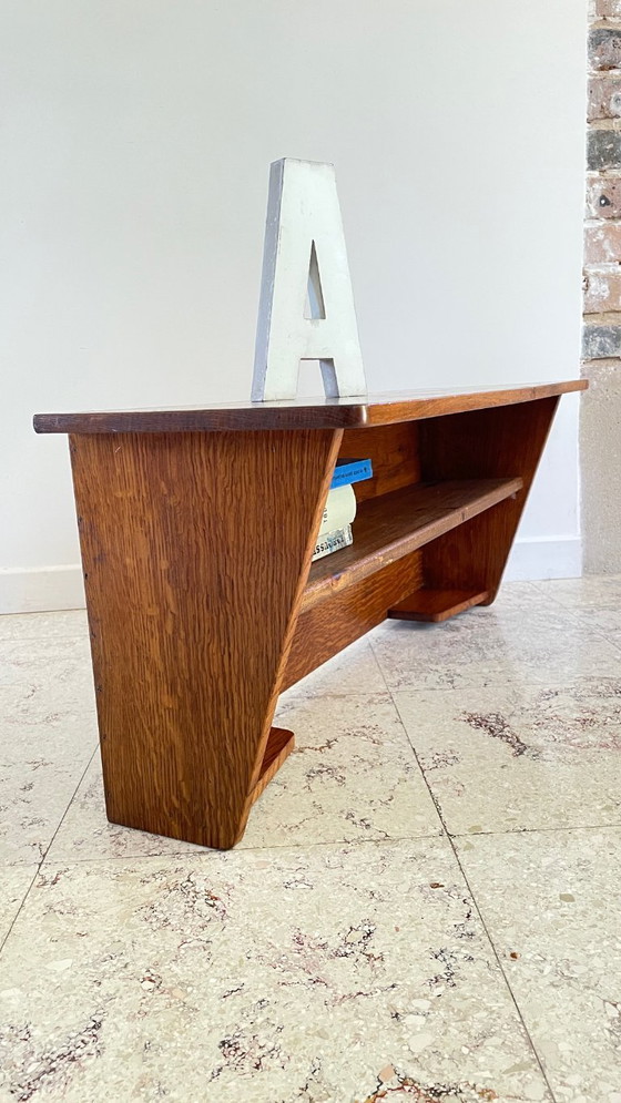 Image 1 of Geometrische wandplank massief eiken VINTAGE