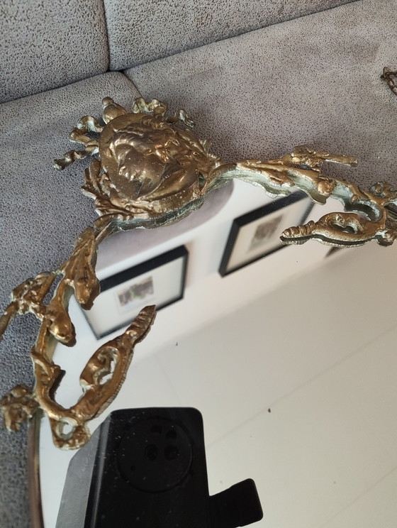 Image 1 of Ensemble unique de miroirs anciens en laiton – Style rococo et baroque